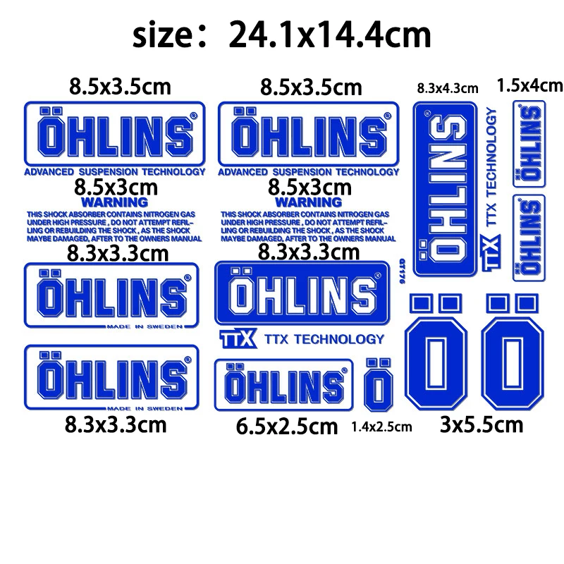 Motorcycle Shock Absorber Sunscreen Transparent Decorative Decal Shock Absorber Waterproof for Ohlins Sticker Logo