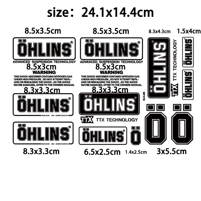 Motorcycle Shock Absorber Sunscreen Transparent Decorative Decal Shock Absorber Waterproof for Ohlins Sticker Logo