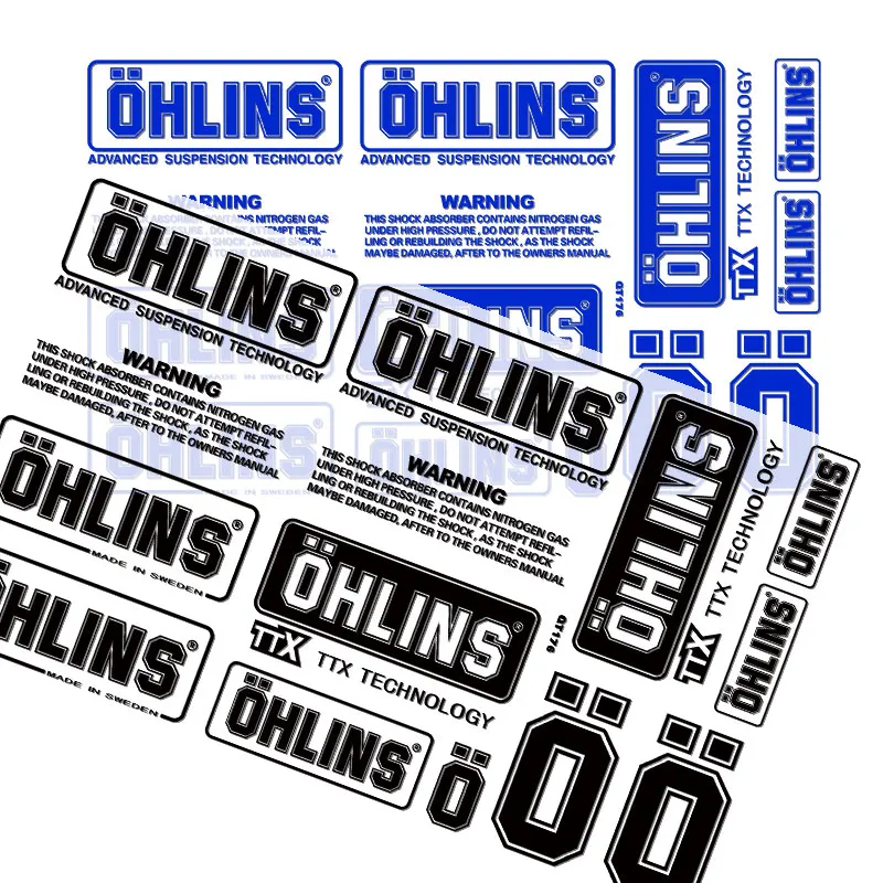 Motorcycle Shock Absorber Sunscreen Transparent Decorative Decal Shock Absorber Waterproof for Ohlins Sticker Logo