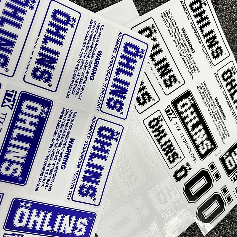 Motorcycle Shock Absorber Sunscreen Transparent Decorative Decal Shock Absorber Waterproof for Ohlins Sticker Logo