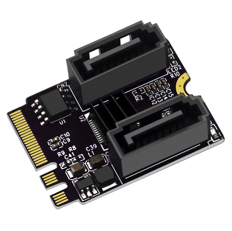 M2 To NGFF 2 Ports SATA 3.0 Expansion Riser Card KEY A + E WIFI M.2 To SSD SATA Hard Disk Adapter Card Driver Installation