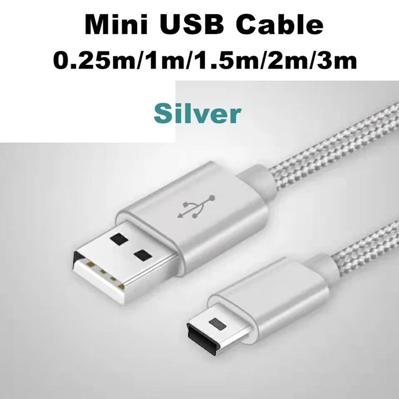 3M 1M 0.25M Mini USB 5 pin Cable Mini USB to USB Fast Data Charger Short Cable for MP3 MP4 Player Car DVR GPS Digital Camera HDD