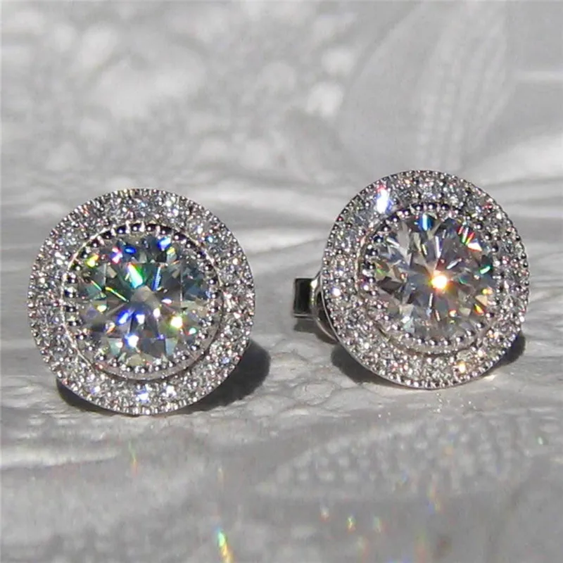Huitan Delicate Small Round Stud Earrings Women with Shiny Cubic Zirconia Simple Versatile Accessories for Teens Fashion Jewelry