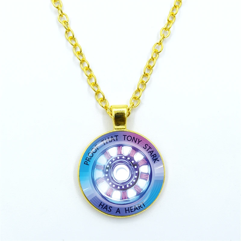 New Arrival Necklace Jewelry Proof That Tony Stark Has A Heart Glass Cabochon Pendant Chain Necklace Men Women Birthday Gift