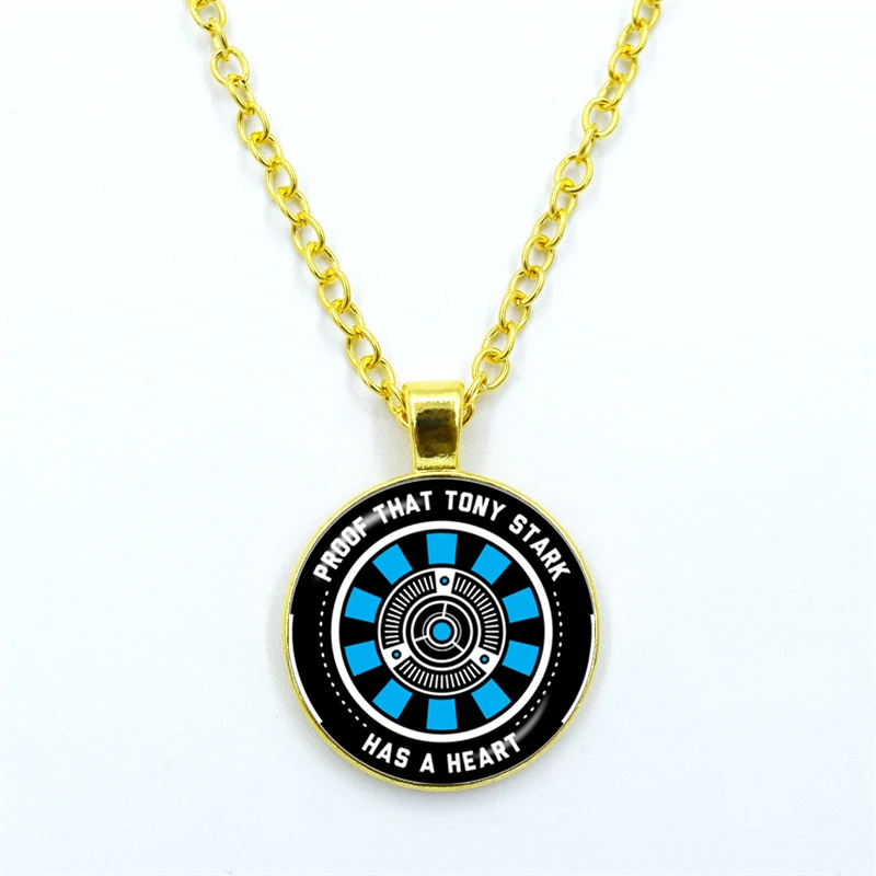 New Arrival Necklace Jewelry Proof That Tony Stark Has A Heart Glass Cabochon Pendant Chain Necklace Men Women Birthday Gift