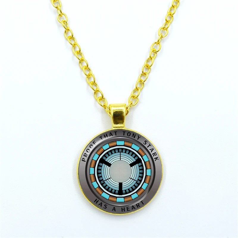 New Arrival Necklace Jewelry Proof That Tony Stark Has A Heart Glass Cabochon Pendant Chain Necklace Men Women Birthday Gift