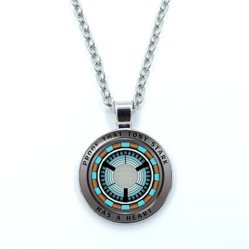 New Arrival Necklace Jewelry Proof That Tony Stark Has A Heart Glass Cabochon Pendant Chain Necklace Men Women Birthday Gift