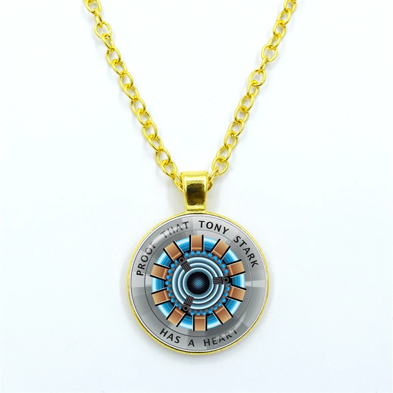 New Arrival Necklace Jewelry Proof That Tony Stark Has A Heart Glass Cabochon Pendant Chain Necklace Men Women Birthday Gift