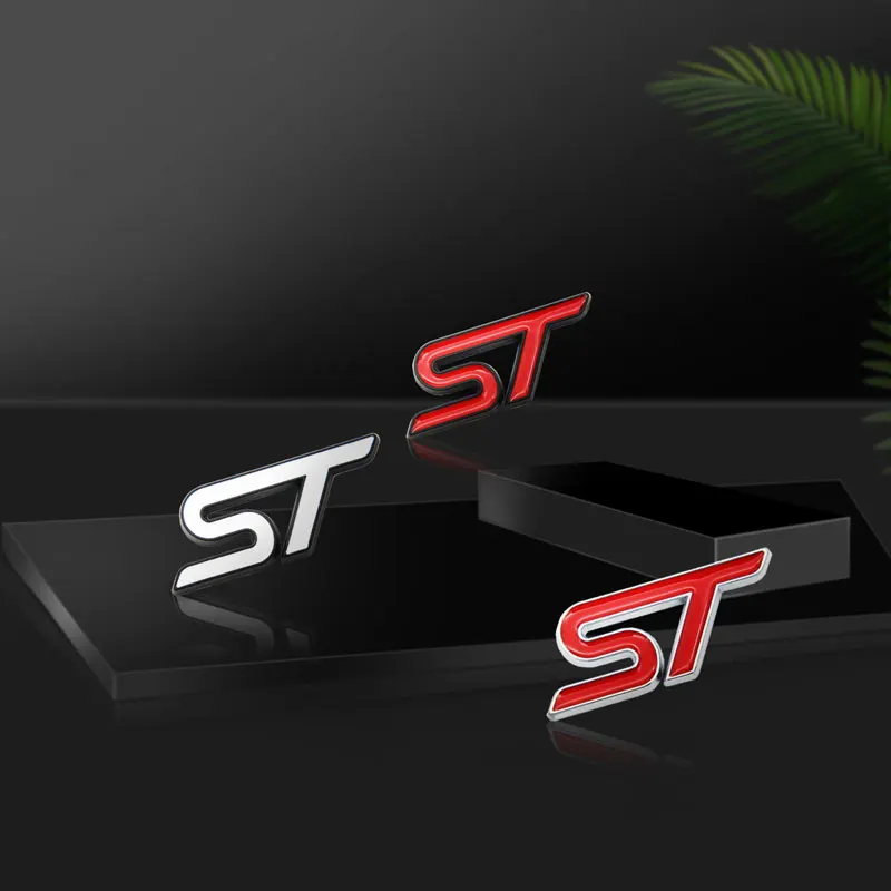 3D Small Metal Car Interior ST Emblem Car Steering Wheel Sticker Auto Body Window Decals Decor For Ford Focus Mondeo Fiesta MK3