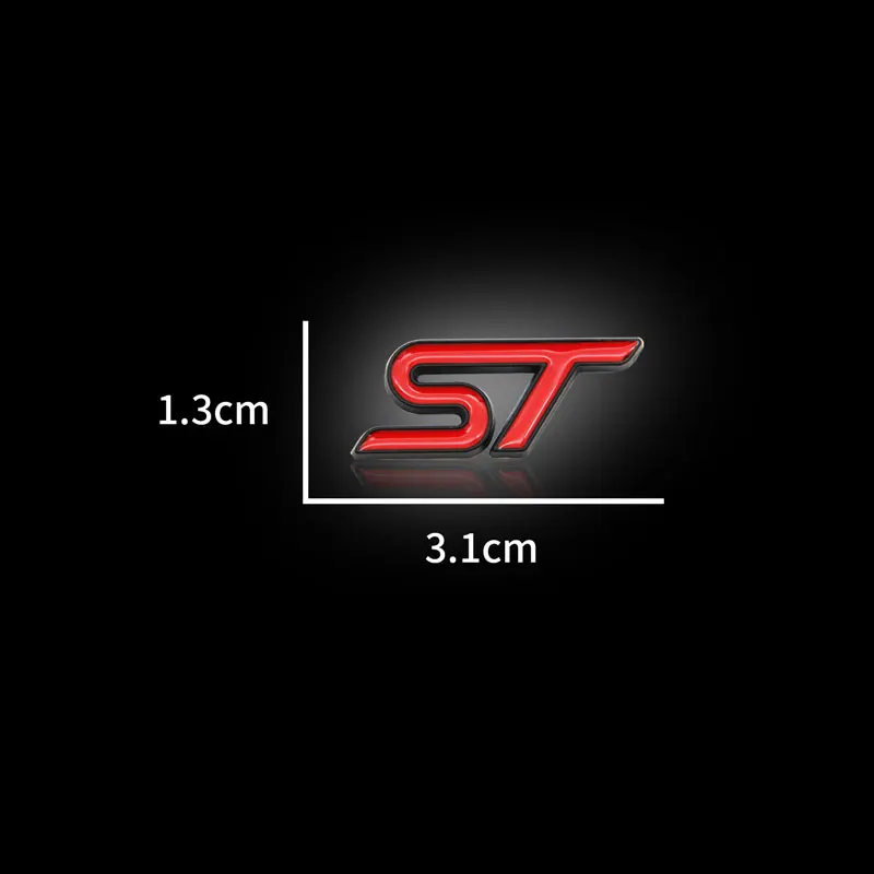 3D Small Metal Car Interior ST Emblem Car Steering Wheel Sticker Auto Body Window Decals Decor For Ford Focus Mondeo Fiesta MK3