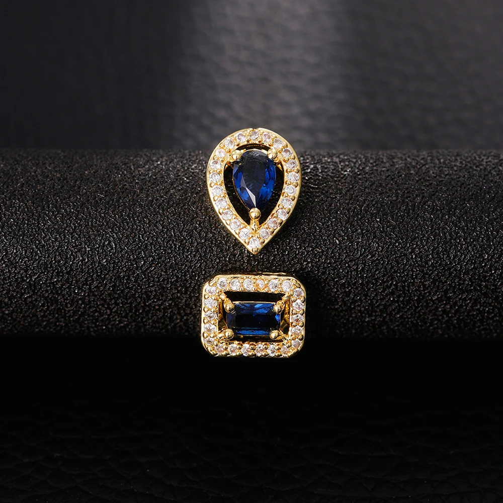 Huitan Geometric Shaped Cuff Opening Rings for Women Silver Color/Gold Color Noble Cubic Zirconia Ring Accessory Fashion Jewelry