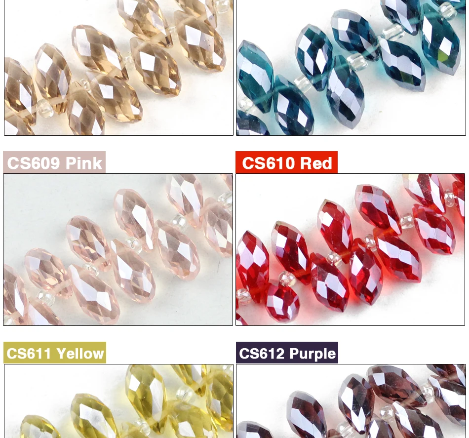 6*12mm 50pcs Briolette Pendant Waterdrop Austrian crystal beads Teardrop glass beads for jewelry making bracelet DIY Accessories