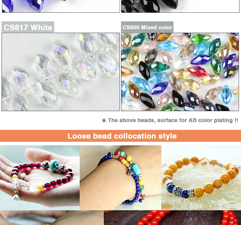 6*12mm 50pcs Briolette Pendant Waterdrop Austrian crystal beads Teardrop glass beads for jewelry making bracelet DIY Accessories