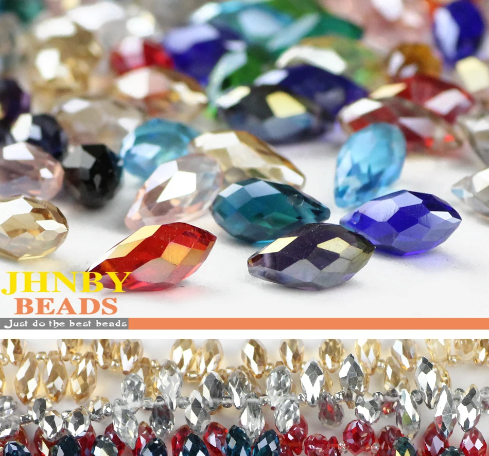 6*12mm 50pcs Briolette Pendant Waterdrop Austrian crystal beads Teardrop glass beads for jewelry making bracelet DIY Accessories