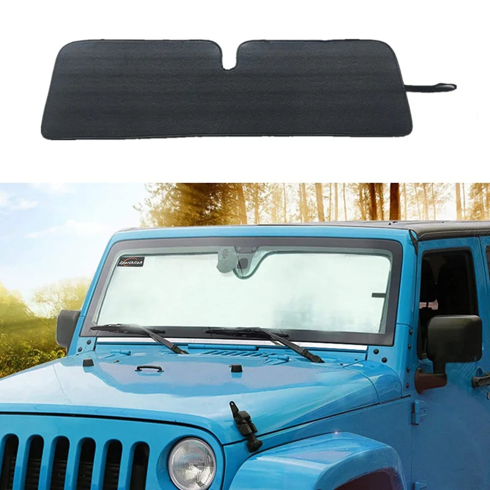 For Jeep Wrangler TJ JK 1997-2017 Car Front Windshield Sunshade Anti UV Ray Window Sun Visor Protector Cover Accessories
