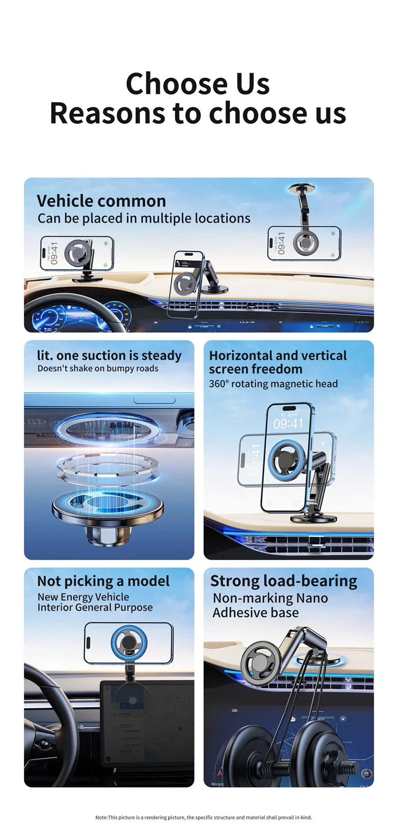 Magnetic Car Phone Holder Alloy 360 Rotation Foldable Phone Stand for Iphone 14 13 12 11 Pro Max Samsung S23 Xiaomi In Car Mount