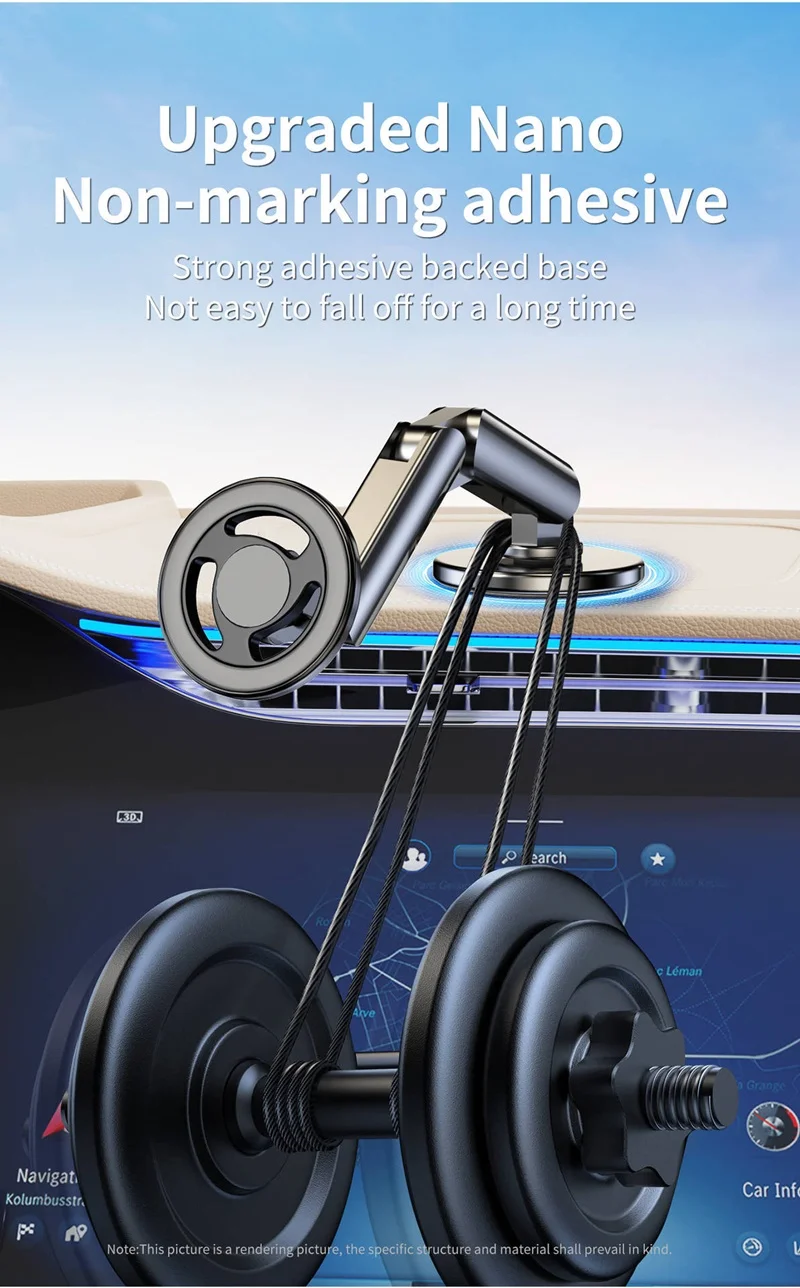 Magnetic Car Phone Holder Alloy 360 Rotation Foldable Phone Stand for Iphone 14 13 12 11 Pro Max Samsung S23 Xiaomi In Car Mount