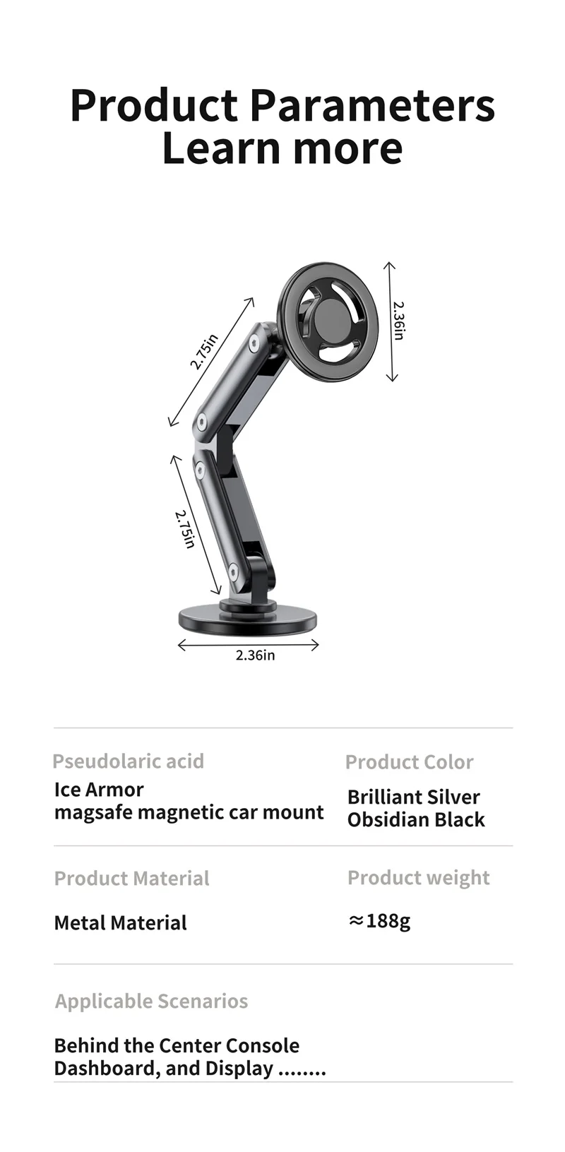 Magnetic Car Phone Holder Alloy 360 Rotation Foldable Phone Stand for Iphone 14 13 12 11 Pro Max Samsung S23 Xiaomi In Car Mount