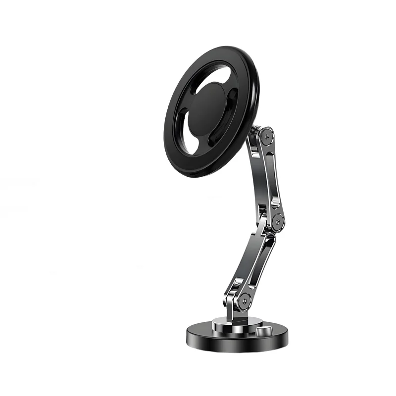 Magnetic Car Phone Holder Alloy 360 Rotation Foldable Phone Stand for Iphone 14 13 12 11 Pro Max Samsung S23 Xiaomi In Car Mount