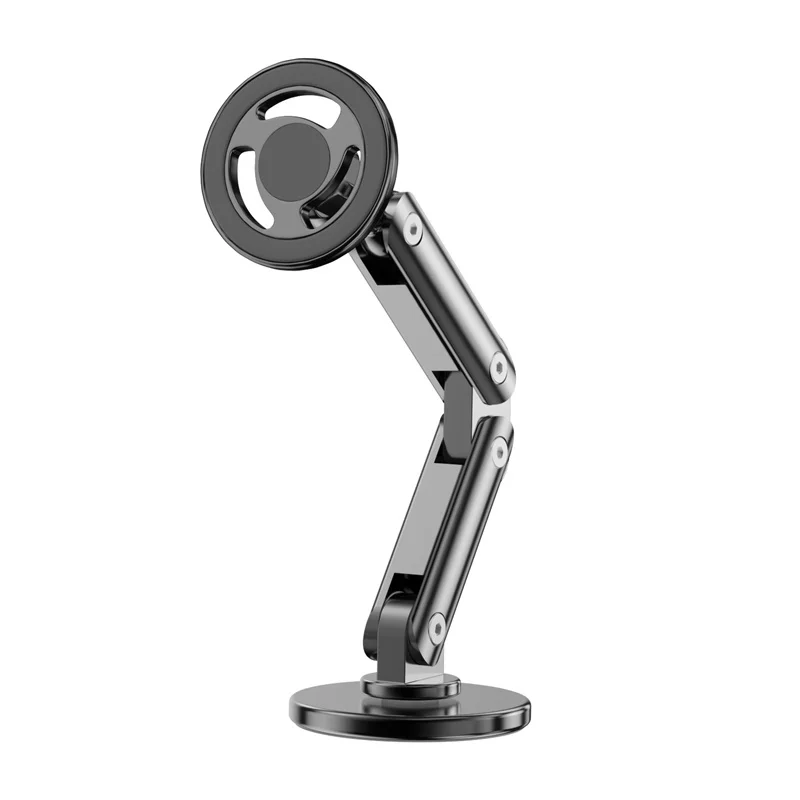 Magnetic Car Phone Holder Alloy 360 Rotation Foldable Phone Stand for Iphone 14 13 12 11 Pro Max Samsung S23 Xiaomi In Car Mount