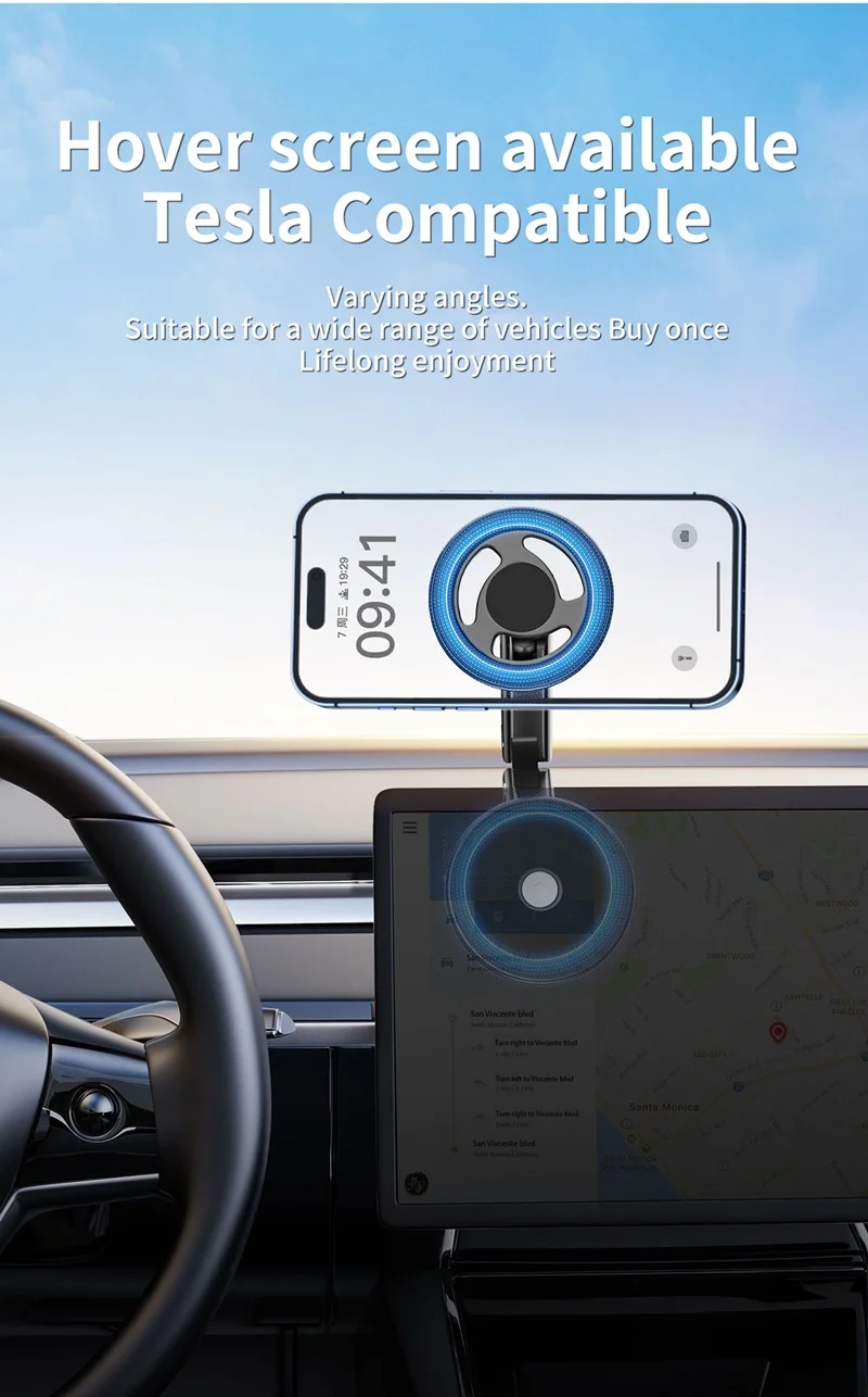 Magnetic Car Phone Holder Alloy 360 Rotation Foldable Phone Stand for Iphone 14 13 12 11 Pro Max Samsung S23 Xiaomi In Car Mount