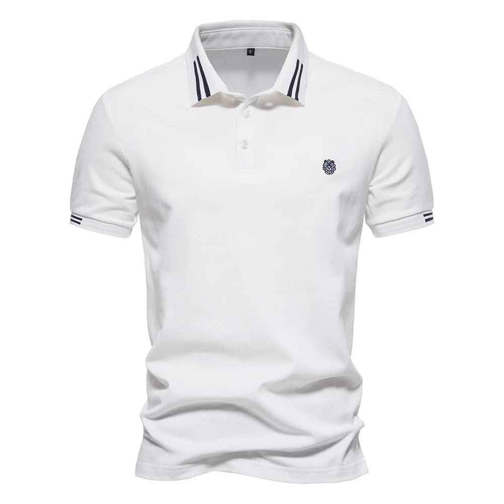 AIOPEON Brand 100% Cotton Men's Polo Shirts Casual Solid Color Short Sleeve Polo Shirts for Men New Summer Desinger Clothing Men