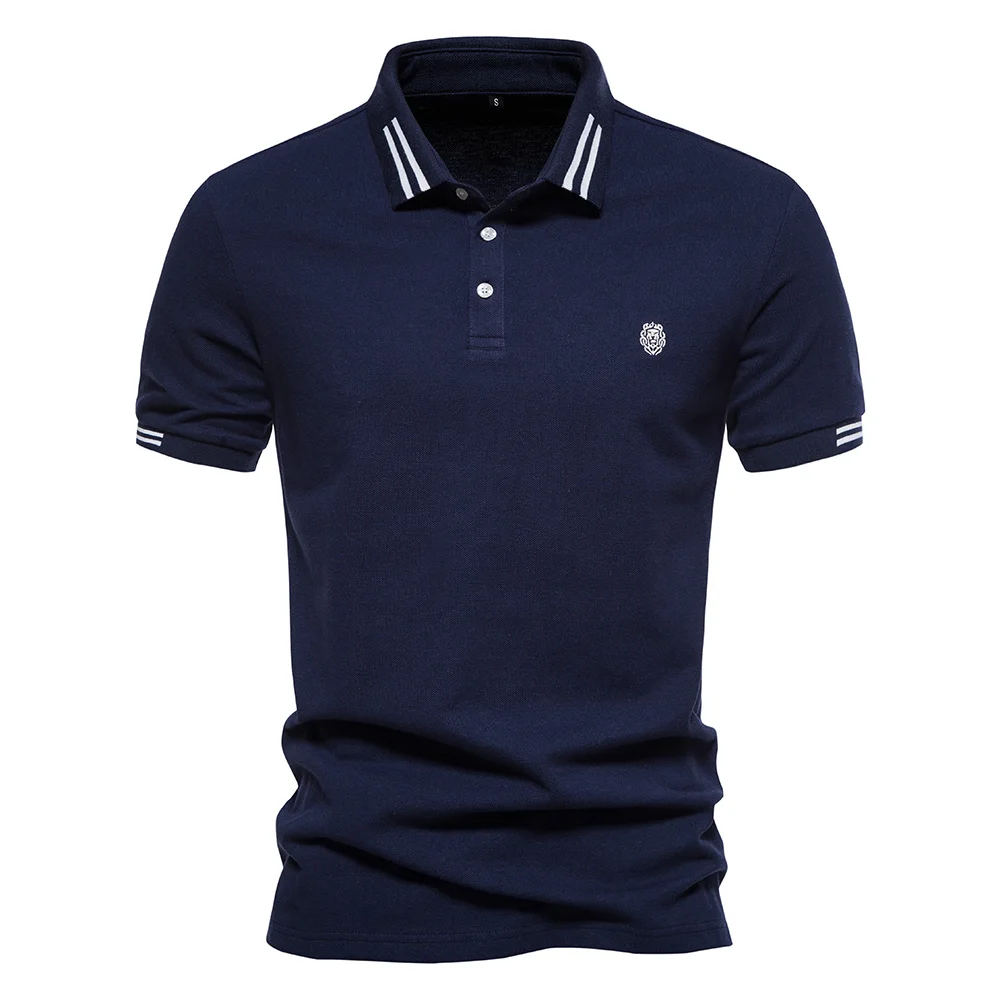 AIOPEON Brand 100% Cotton Men's Polo Shirts Casual Solid Color Short Sleeve Polo Shirts for Men New Summer Desinger Clothing Men