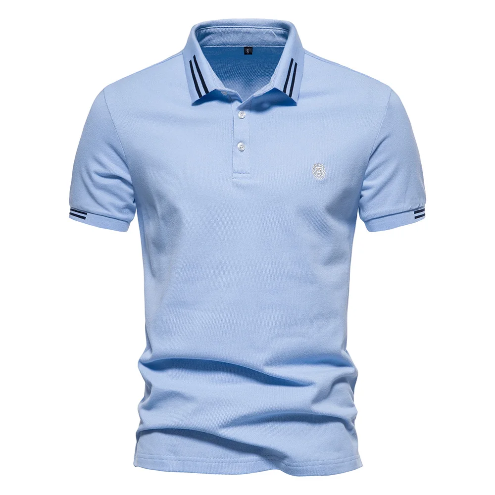 AIOPEON Brand 100% Cotton Men's Polo Shirts Casual Solid Color Short Sleeve Polo Shirts for Men New Summer Desinger Clothing Men