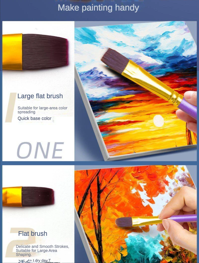 10 Pcs Set Nylon Hair Children's Artists Painting Brush Art Special Multifunction Hook Line Short Pointed Pen Available 4 Colors