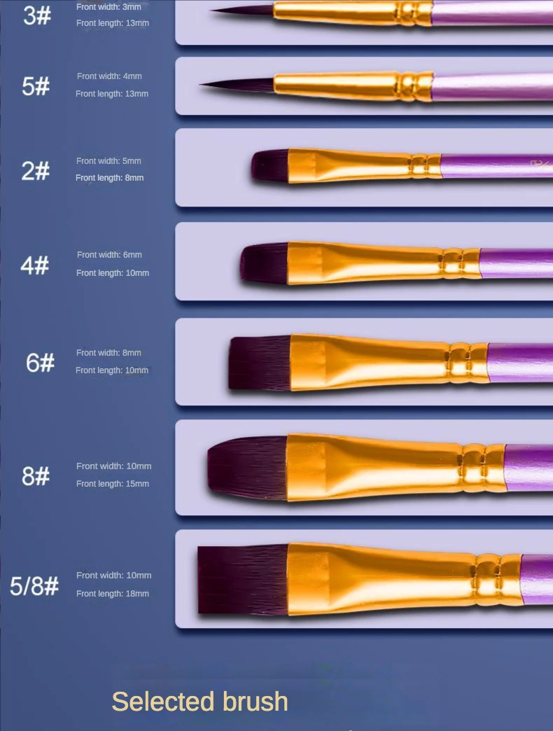 10 Pcs Set Nylon Hair Children's Artists Painting Brush Art Special Multifunction Hook Line Short Pointed Pen Available 4 Colors