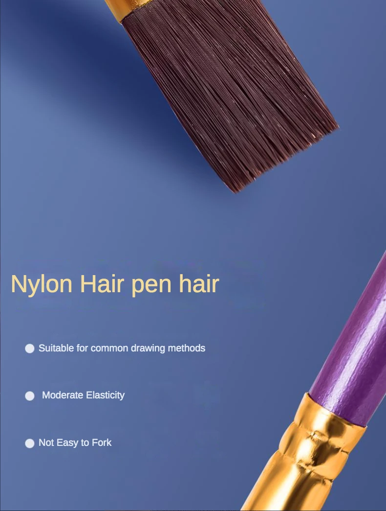 10 Pcs Set Nylon Hair Children's Artists Painting Brush Art Special Multifunction Hook Line Short Pointed Pen Available 4 Colors