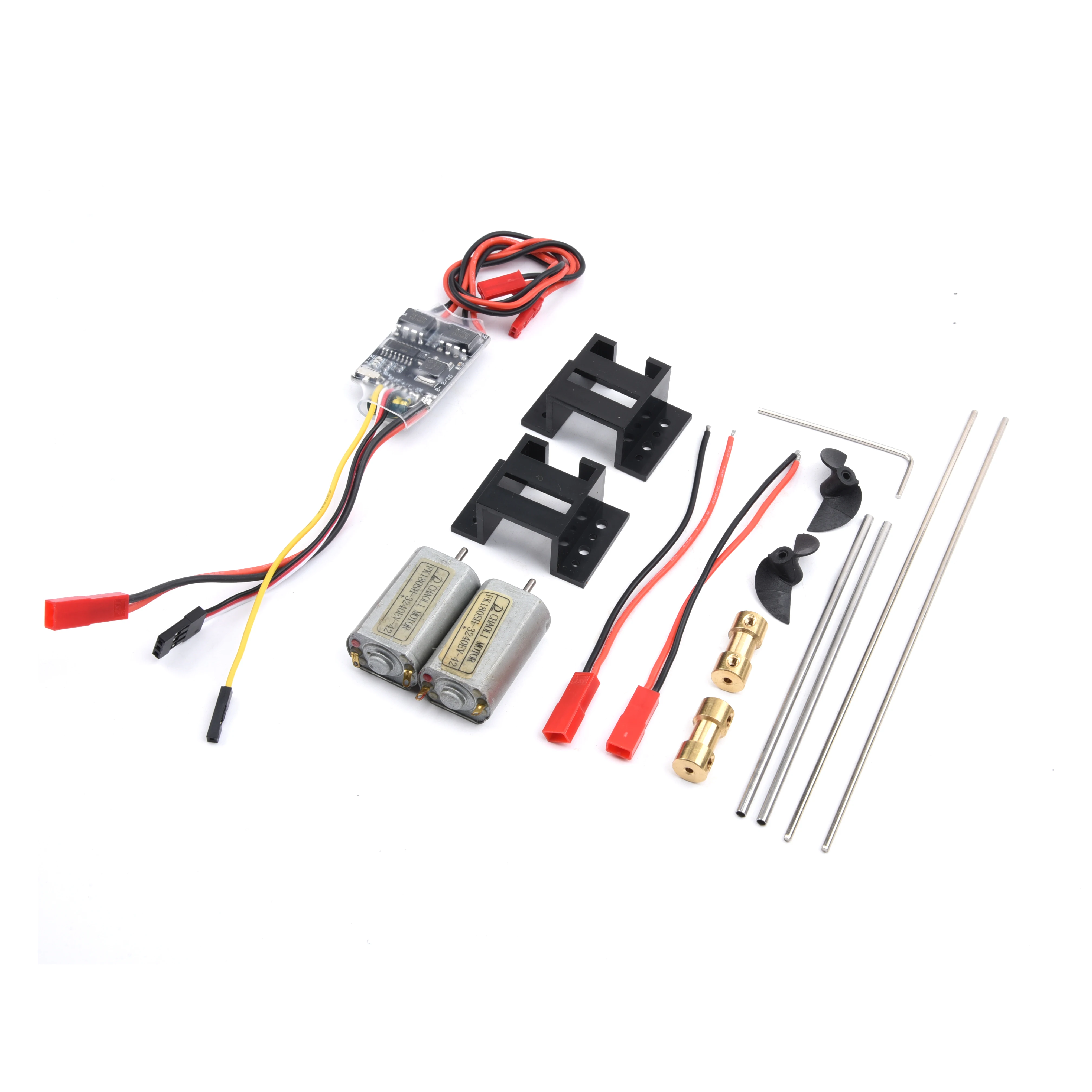 180 Motors Strong Magnetic Motor 5A X2 Brushed ESC 3V-9V Kit 15cm Drive Shaft+CW CCW D30 Propeller+2~2mm Couplings for RC Boats