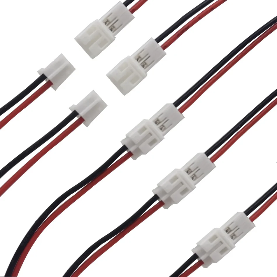 10CM PH 2.0mm Pitch 2 Pin Male Female Cable Connector Micro PH 2P Plug Jack Socket Terminals Wire Cables Connectors 26AWG