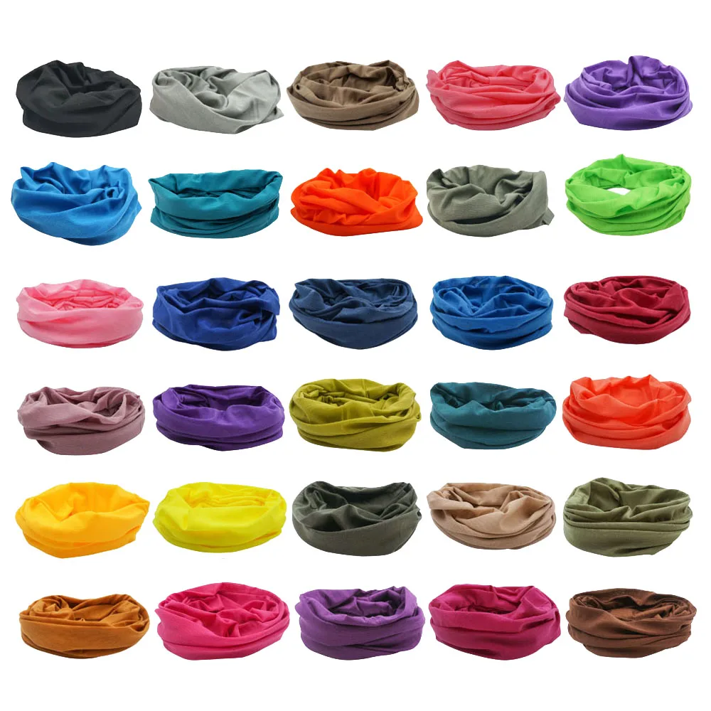 55 Solid Colors Outdoor Sports Headband Women Summer Bandana Men Dustproof Fishing Face Shields Tube Scarf Neck Gaiter DC001-055