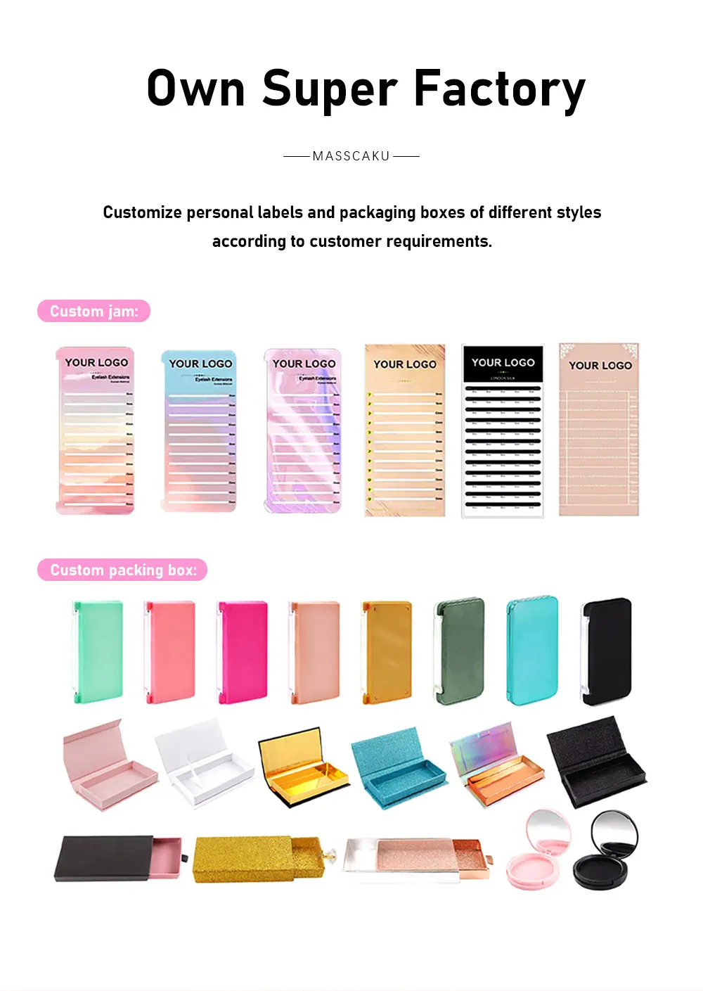 Mix Color 144 Russian Volume MASSCAKU False Eyelashes Natural Soft DIY Cluster Segment Lashes Cute Deer Rainbow Eyelashes