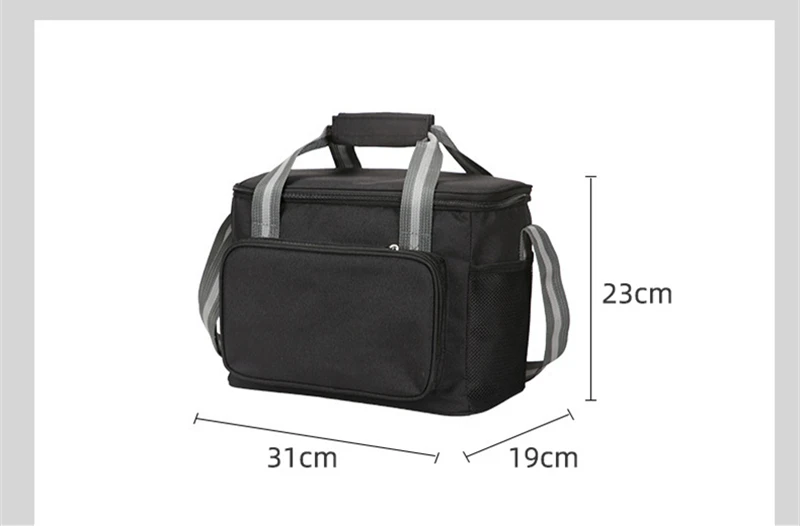 15L Portable Thermal Lunch Bag Food Box Durable Waterproof Office Cooler Lunch Box Ice Insulated Case Camping Oxford Dinner Bag