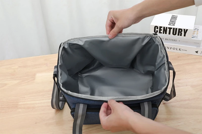 15L Portable Thermal Lunch Bag Food Box Durable Waterproof Office Cooler Lunch Box Ice Insulated Case Camping Oxford Dinner Bag