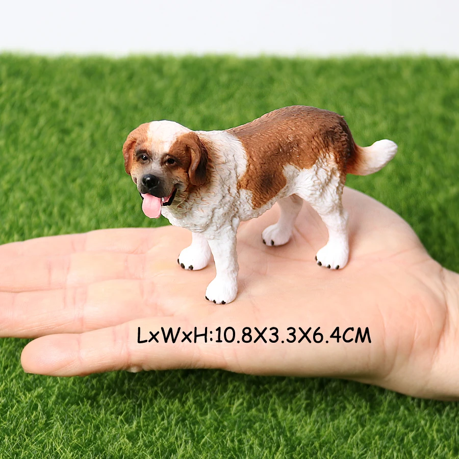 Realistic Dog Animal Figurine Set Retriever Shepherd Saint Bernard Bull Terrier Puppy Models, Kids Birthday Gift Table Decor Toy