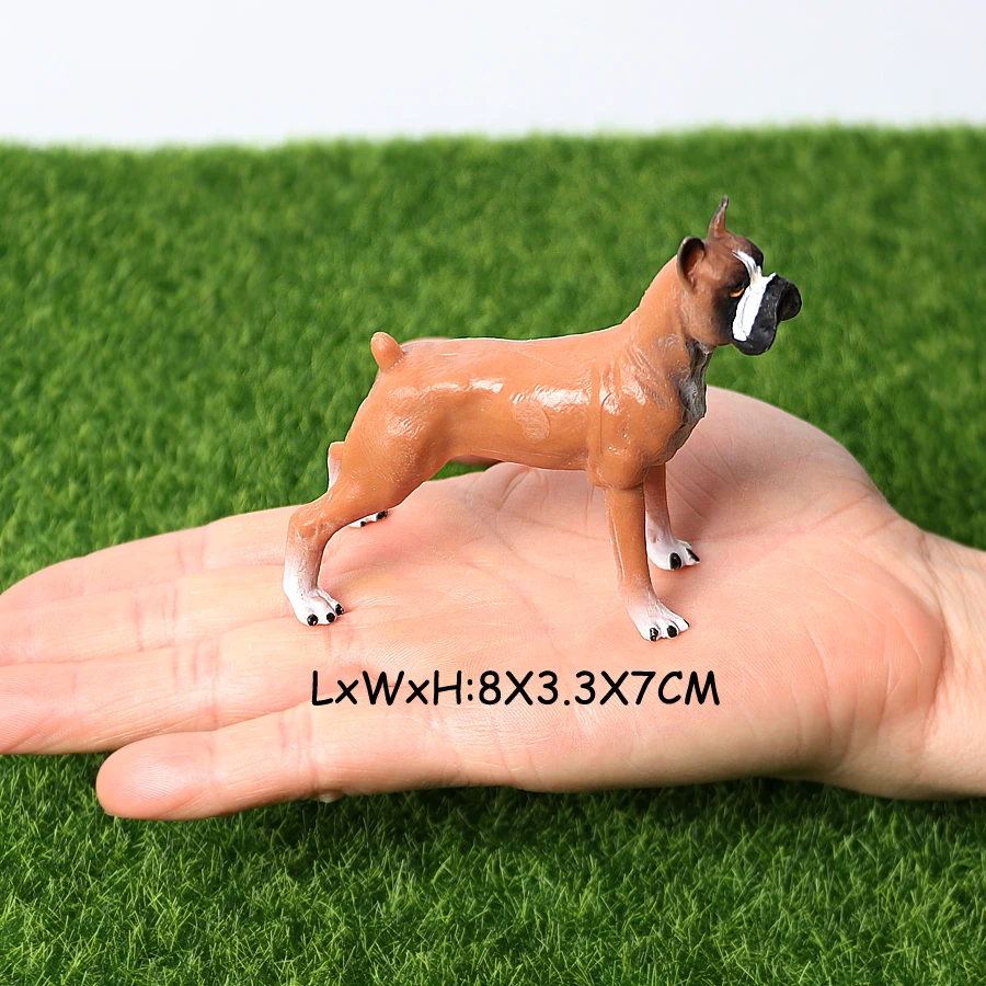 Realistic Dog Animal Figurine Set Retriever Shepherd Saint Bernard Bull Terrier Puppy Models, Kids Birthday Gift Table Decor Toy