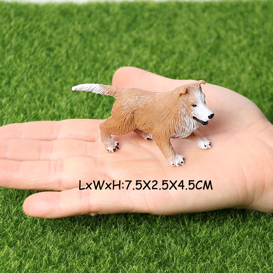 Realistic Dog Animal Figurine Set Retriever Shepherd Saint Bernard Bull Terrier Puppy Models, Kids Birthday Gift Table Decor Toy