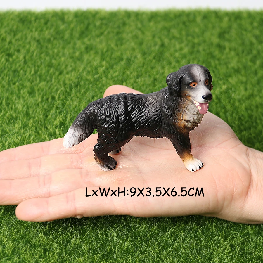Realistic Dog Animal Figurine Set Retriever Shepherd Saint Bernard Bull Terrier Puppy Models, Kids Birthday Gift Table Decor Toy