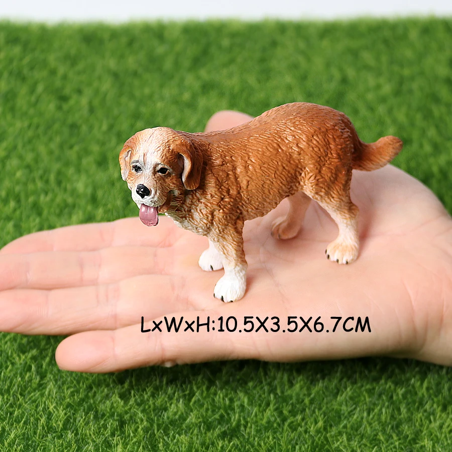 Realistic Dog Animal Figurine Set Retriever Shepherd Saint Bernard Bull Terrier Puppy Models, Kids Birthday Gift Table Decor Toy