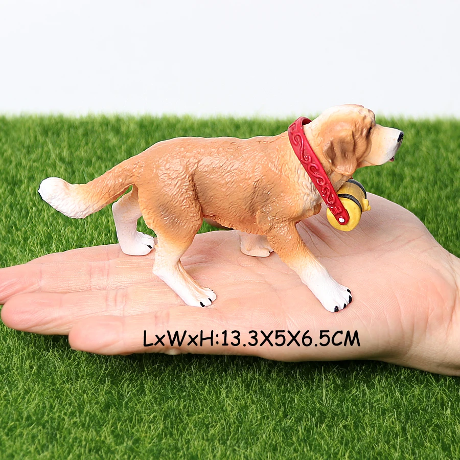 Realistic Dog Animal Figurine Set Retriever Shepherd Saint Bernard Bull Terrier Puppy Models, Kids Birthday Gift Table Decor Toy