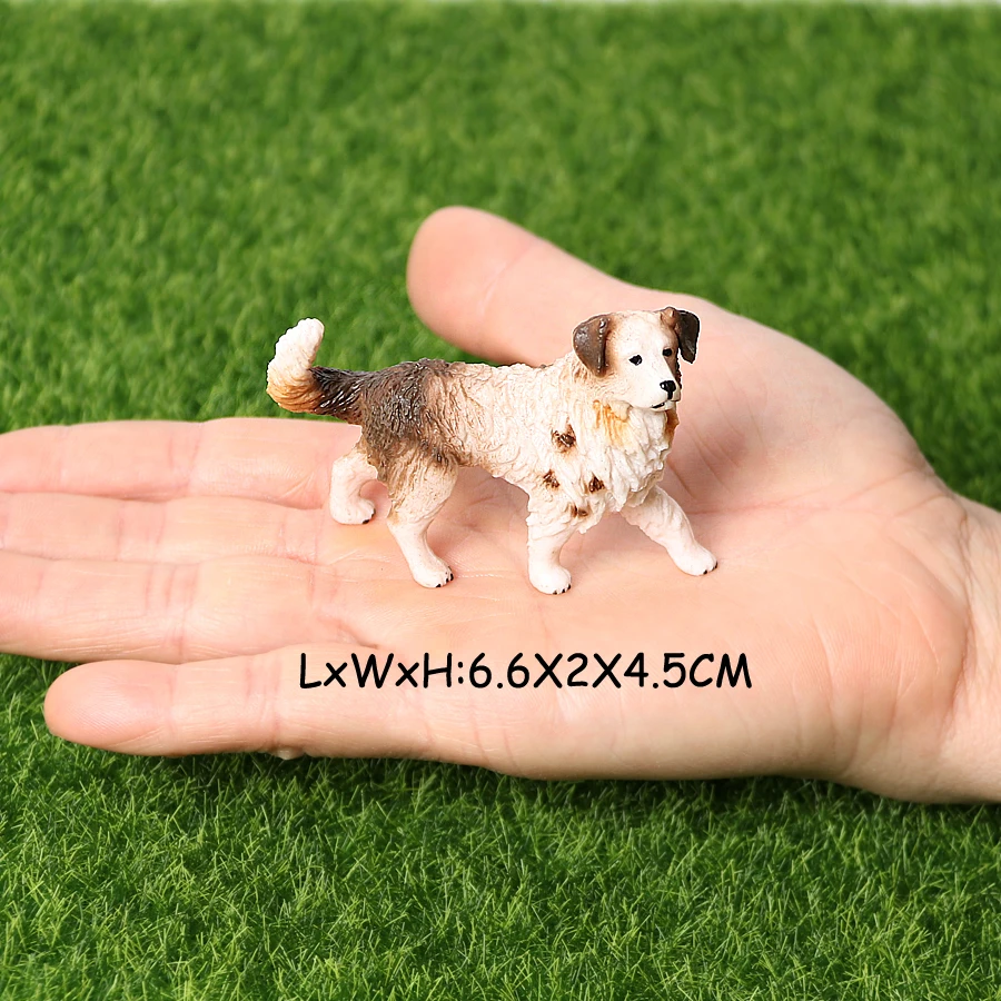 Realistic Dog Animal Figurine Set Retriever Shepherd Saint Bernard Bull Terrier Puppy Models, Kids Birthday Gift Table Decor Toy