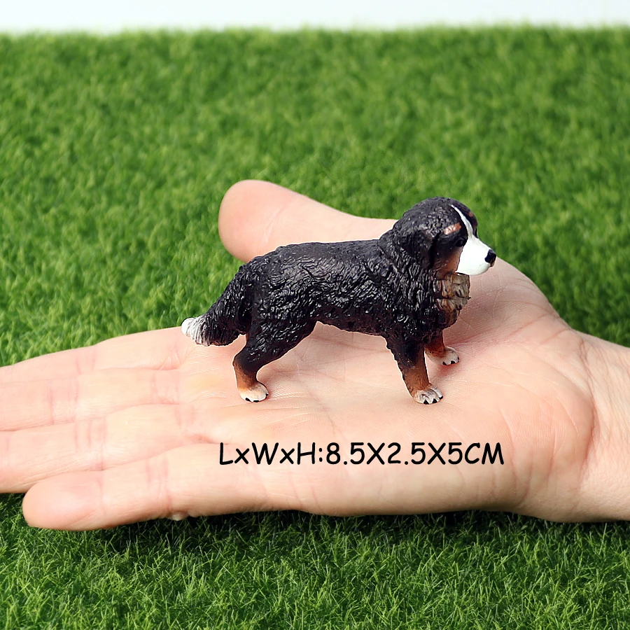 Realistic Dog Animal Figurine Set Retriever Shepherd Saint Bernard Bull Terrier Puppy Models, Kids Birthday Gift Table Decor Toy