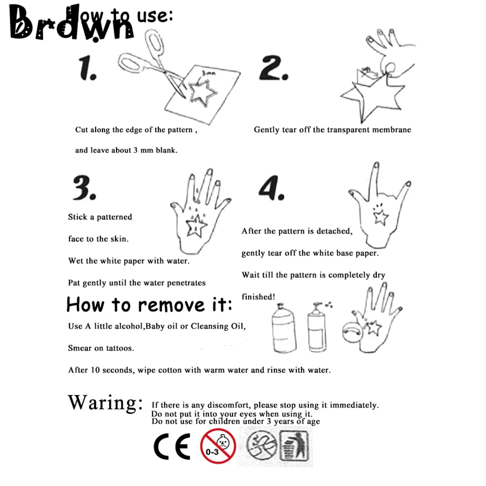 Brdwn Tokitou Muichirou Kokushibou Akaza Rui Cosplay Tattoo Stickers