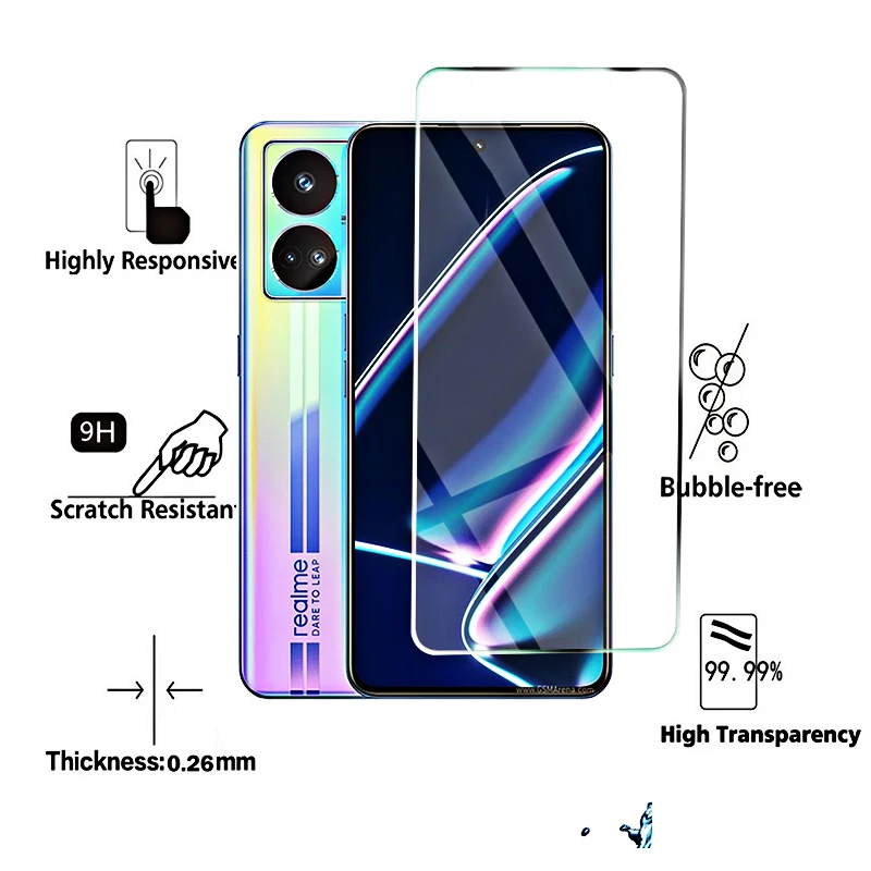 4pcs Glass for Realme GT Neo 5 Se 5se 5 240w 3 2 T 3t 2t Tempered Glass GT Neo 5 GT3 GT2 Gt 3 2 Pro Glass Screen Protector Film