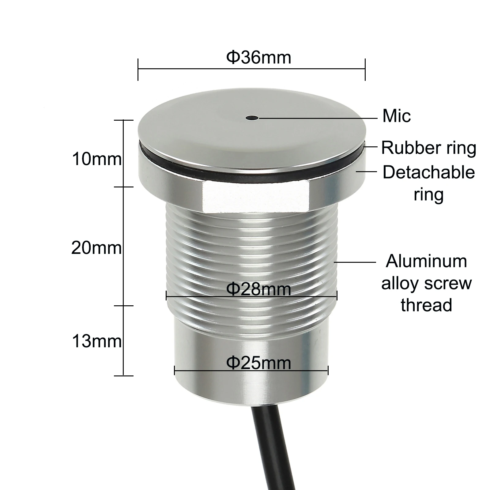 Outdoor Waterproof IP67 Explosion-proof Monitoring Audio Pickup, High Fidelity Noise Reduction Camera External Metal Microphone