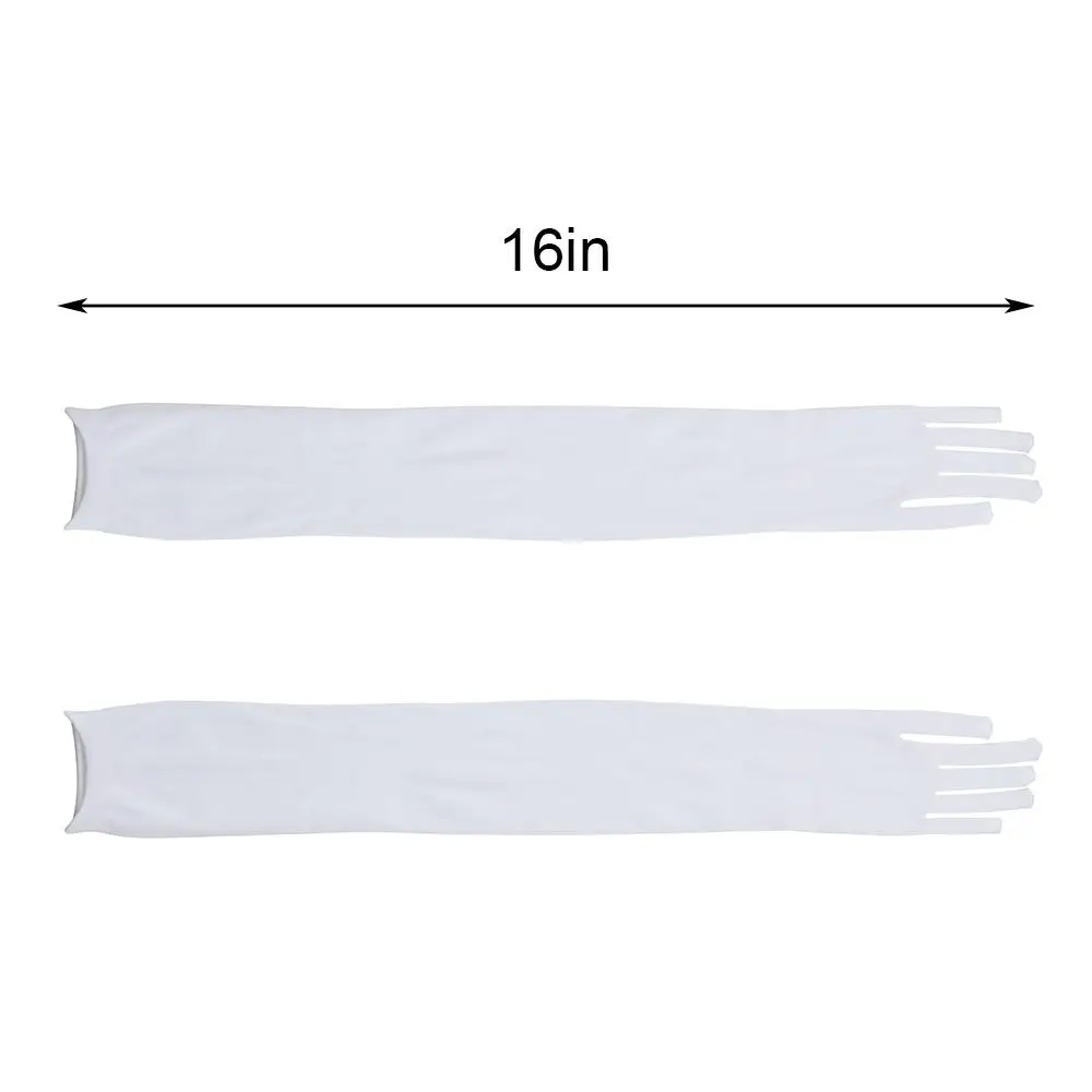 New Soft Seamless Long Gloves Women Mesh Seamless Finger Pantyhose Gloves Long Sheer Transparent Gloves Mitten