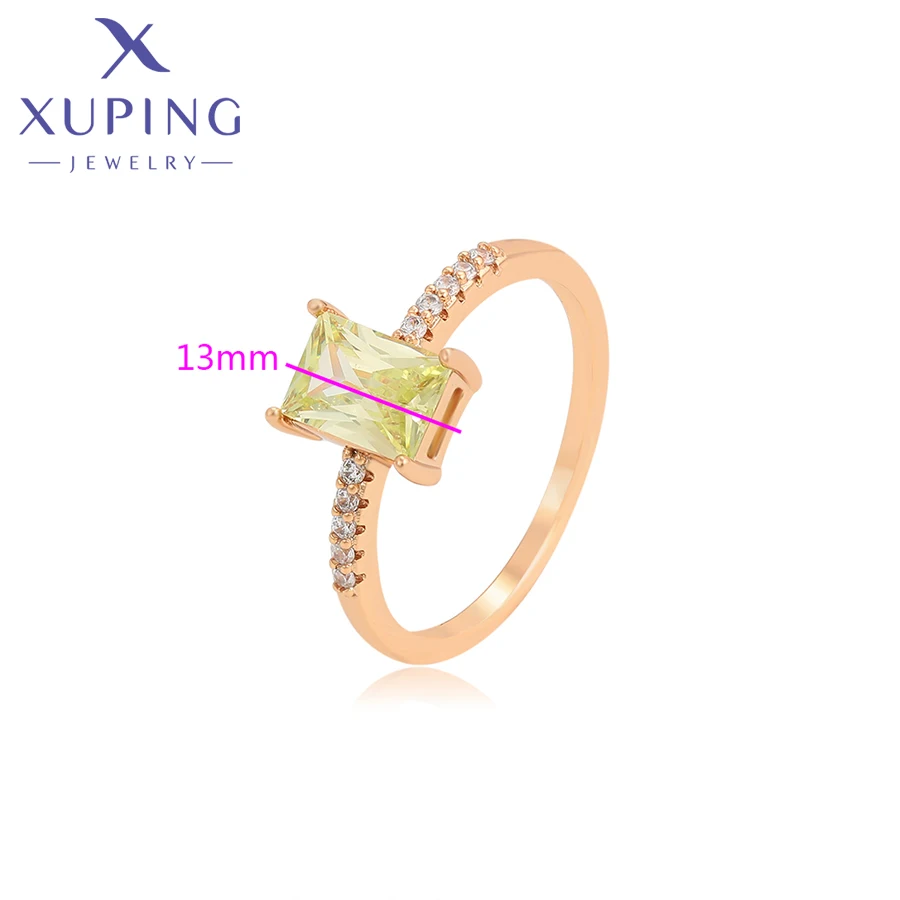 Xuping Jewelry Fashion New Arrival Square Stone Popular Elegant Gold Color Ring for Women A00918384